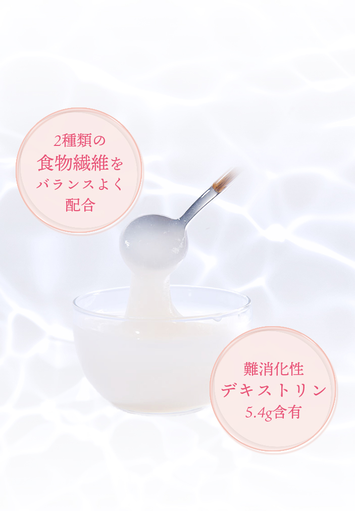 2種類の食物繊維をバランスよく配合 難消化性 デキストリン 5.4g含有